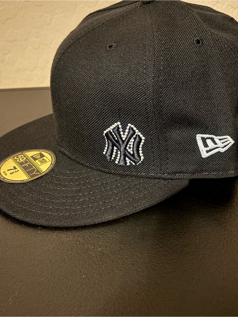 New Era Black NY Yankees Fitted Cap with White Logo